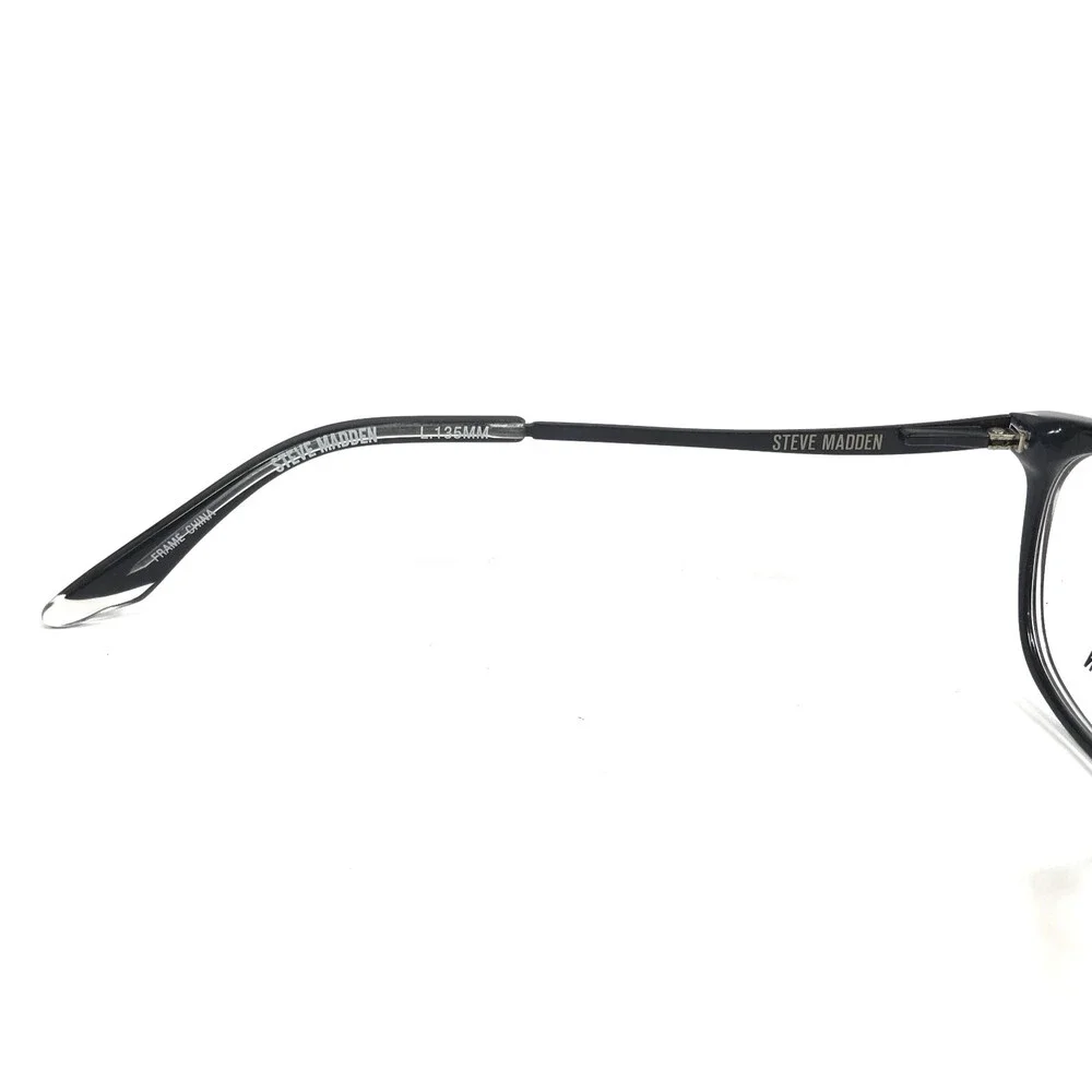 Steve Madden Eyeglasses Frames GLIITSY Black Laminate Crystals Cat Eye 53-16-135